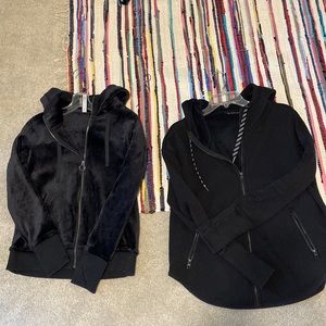 Lot of 2 Athleta Black Zip Up Hoodies
